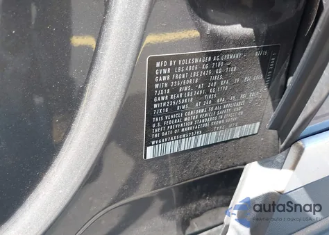 2016 Volkswagen Tiguan Se from USA, damaged, VIN WVGAV7AX5GW523799